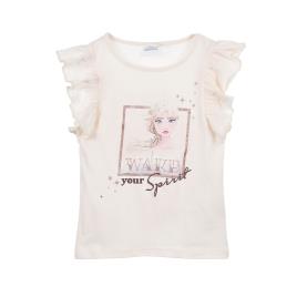 La Reine Des Neiges T-shirt de mangas curtas com folhos, 4-8 anos