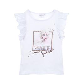 La Reine Des Neiges T-shirt de mangas curtas com folhos, 4-8 anos