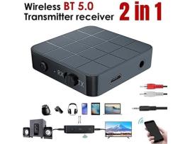 Receptor transmissor Bluetooth 5.0 - Transmissor, adaptador de áudio e vídeo sem fio portátil 20M 3,5 mm RCA ZHIKE