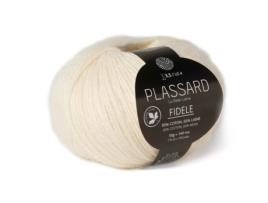 Lã clássica Fidèle Off-White (02) - PLASSARD - Timeless - Agulha número 3.5 - 1 novelo - 50 g