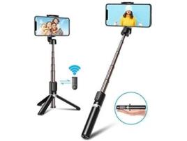 BOVON Bluetooth Selfie Stick 3 em 1 Mini Tripé para Smartphone Bastão de Selfie Extensível Monopé de Alumínio com Controle Remoto Sem Fio