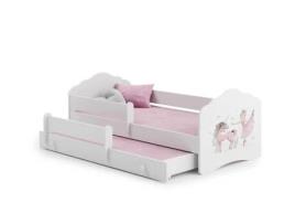 Cama dupla 160 x 80 com colchões e estrados incluídos Kobi Wave Girl with a unicorn