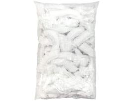 100 touca de banho descartável, touca de banho de plástico para proteção do cabelo, touca descartável para remoção de pelos DLZAOAO