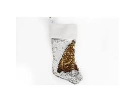 Bota de Lantejoulas Pendurada Decoração de Natal - Prata