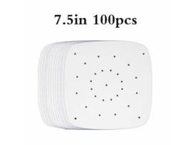 100 peças de papel pergaminho quadrado para fritadeira de ar antiaderente almofadas para vaporizador de papel acessórios de cozinha (7,5 polegadas)