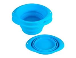 WELLHOME Conjunto de 3 Taças Dobráveis Redondas de Silicone Azul