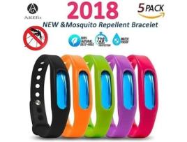 REPELENTE DE MOSQUITOS 5pcs Pulseira repelente de mosquitos para crianças, adultos e animais de estimação - Repelente de insetos para viagens ROCK