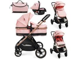 Carrinho de Bebé Trío 3 em 1 - 0-22 kg BEBELISSIMO - Iris - rosa