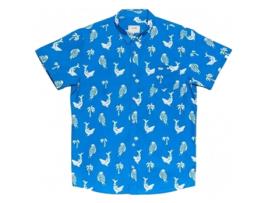 Camisa de Homem TIWEL Hawaii Tattoo Azul (L)