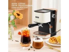 Máquina de Café Expresso Semiautomática, 850 W, 20 Barras, Tanque 1L para Casa e Escritório-Preta QINGQUE