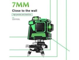 12 linhas de nível de laser 3D autonivelante 360 cruz horizontal super poderosa linha de feixe de laser verde com suporte de parede OUTAD