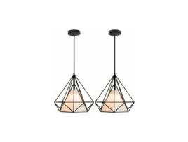 Lustre vintage, estilo industrial, com cabo ajustável, 2 peças
