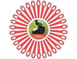 Lostwry 120 peças de lâminas de plástico de substituição para cortador de grama, lâminas de corte de escova sem fio l157 SSS
