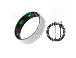 XtraDiTech Anel Conectado de Diamante Prata 2.6mm Medição de Intervalo de Smartwatch 5 Minutos de Frequência Cardíaca/SpO2/Monitor de Sono