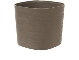 Pote com reserva de água - GARDEN ID Respect - Taupe 40 x 40 cm - 100 lixo doméstico - 100 reciclável - Superfície estruturada.
