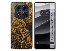 Capa Leaf Design para Xiaomi Redmi Note 14 Pro 5G TUMUNDOSMARTPHONE Silicone Multicor