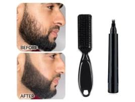 Preenchimento de lápis de barba resistente para homens com pincel de caneta de barba à prova dágua para áreas irregulares CHANGM