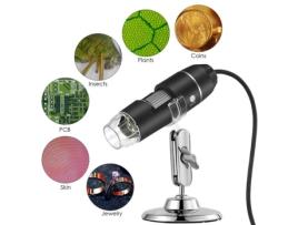 Microscópio digital IFCOW® com zoom 50-1000X e 8 LEDs, portátil e compatível com Android e Mac IFCOW