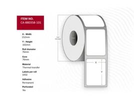 Label 152 x 102mm, Core 76mm,