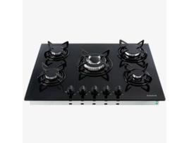 Ar-He-Gh70Cm Preto Embutido 70 Cm Gás 5 Zonas AREBOS