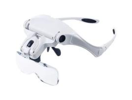 IFCOW®Helmet Front Magnifier Lupa Óculos Faixa de cabeça com 5 lentes para leitura de trabalho de precisão - Branco IFCOW