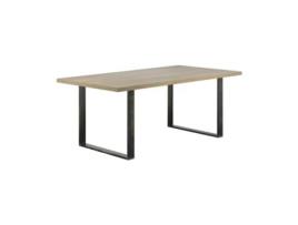 Mesa de Jantar MOG CASA Macon 200x100 - Tampo Efeito Carvalho e Pés Industriais I-FLAIR