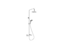 Conjunto para Duche e Banheira Termostático cromado. Aço inoxidável, extensível de 128 a 161cm torneira monocomando.