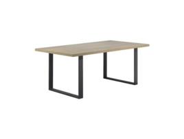 Mesa de Jantar MOG CASA Macon 200x100 - Tampo Efeito Carvalho e Pés em preto I-FLAIR