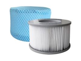 Conjunto de 2 cartuchos filtrantes com rede para spa insuflável MSPA - Branco