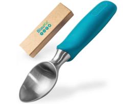 Stainless Steel Ice Cream Scoop | Professional Ice Cream Scooper with Comfortable Non-Slip Rubber Grip | Dishwasher Safe
