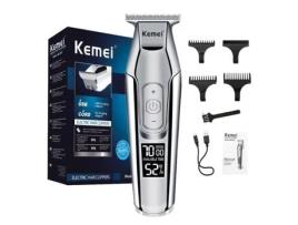 com caixa Kemei profissional máquina de cortar cabelo elétrica display lcd usb recarregável máquina de cortar cabelo appar BILDO