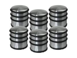 Batente de porta de piso - Conjunto de 6 batentes de porta em aço inoxidável - JJA - Evita que as portas batam
