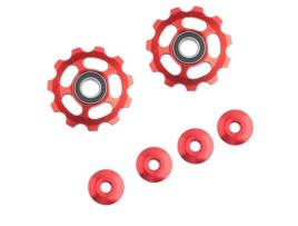 Fafeicy jockey CNC Alumínio Roda Jockey Desviador Traseiro Polia 2pcs 11T para Bicicleta (Vermelho) FAFEICY