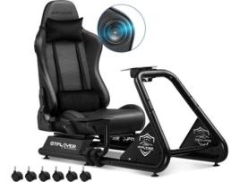 GTPLAYER Racing Simulator Cockpit com Assento para G25 G27 G29 G920 G923 T300 PS5 PS4 Xbox, Sem Volante, Caixa de Velocidades e Pedais Preto