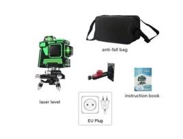 12 linhas de nível laser 3d autonivelante 360 cruz horizontal super poderosa linha de feixe de laser verde com suporte de parede n OUTAD