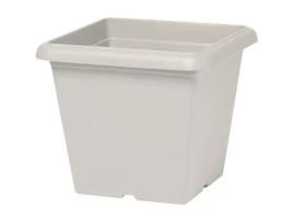 Vaso quadrado - GARDEN ID - Pedra branca Teramo - 40 x 35 cm - Resistente a arranhões - Efeito pedra - Com furos