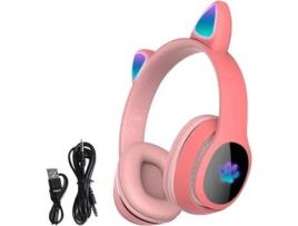 Fones de ouvido Bluetooth sem fio com orelhas de gato - dobráveis - alimentados por bateriau2557 CHICHENG