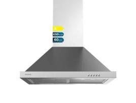 Cecotec Exaustor piramidal Bolero Flux PM 606500 Inox A, 60 cm de largura, acabamento inox, potência de sucção 650 m3/h, Motor 165 W, Classe A, contro