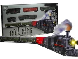 Comboio de brinquedo elétrico com fumo e luzes