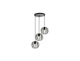 Lustre industrial em metal, 3 luminárias, moderno, para sala de jantar