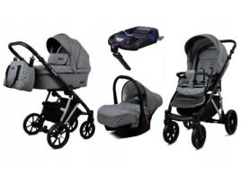 Carrinho de Bebé Multifuncional BABYLUX MARLUX 4 Em 1 -Grey Flex Silver Frame - Ajustável e dobrável Construção leve em alumínio - Acessórios