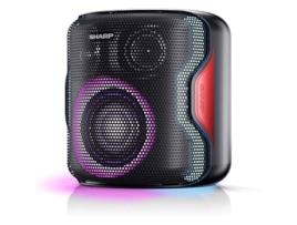 Alto-falante Bluetooth portátil Sharp PS-921 (BK) com luzes LED, áudio 2.1 e 3D. Modo Duo para emparelhar com outro PS-921 em