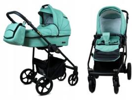 Carrinho de Bebé Multifuncional BABYLUX AIR 2 Em 1 – Sage - Ajustável e dobrável Construção leve em alumínio - Reversibilidade - Acessórios