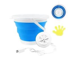 Máquina de lavar roupa portátil dobrável - YOUTHUP - 10L - USB 18W - Azul