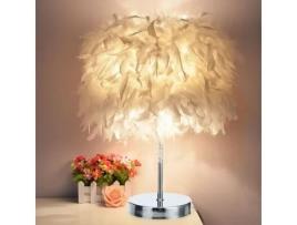 Candeeiro de mesa candeeiro de cabeceira moderno candeeiro de mesa iluminação pena branco abajur elegante presente casa/escritório/decoração do hotel