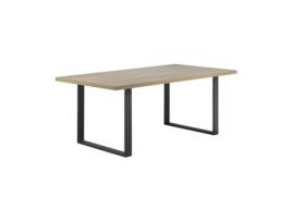 Mesa de Jantar MOG CASA Macon 180x100 - Tampo Efeito Carvalho e Pés em preto I-FLAIR