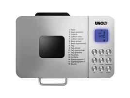 Máquina de fazer pão UNOLD BACKMEISTER 68456 Edel - 550W - 16 programas - Tela LCD - Cinza
