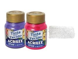 TINTA TECIDO 37ML METALICA BRANCO 04340562 ACRILEX