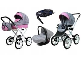 Carrinho de Bebé Multifuncional BABYLUX ROSSO 4 Em 1 -Light pink - Ajustável e dobrável Construção leve em alumínio - Acessórios