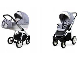 Carrinho de Bebé Multifuncional BABYLUX ALU WAY 2 Em 1 – Silver - Ajustável e dobrável Construção leve em alumínio - Reversibilidade - Acessórios